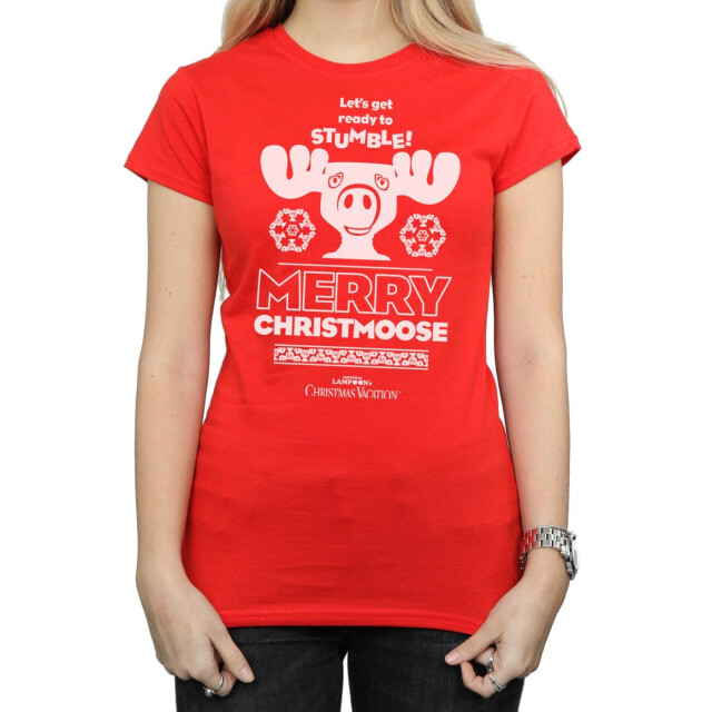 Li-cense National lampoon´s christmas vacation dames vrolijk kerstman t-shirt katoen UTBI36277_red large