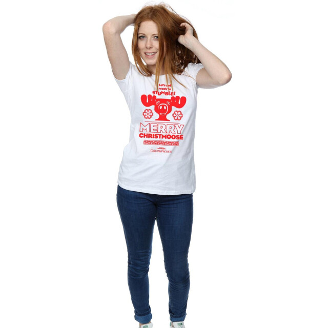 Li-cense National lampoon´s christmas vacation dames vrolijk kerstman t-shirt katoen UTBI36277_white large
