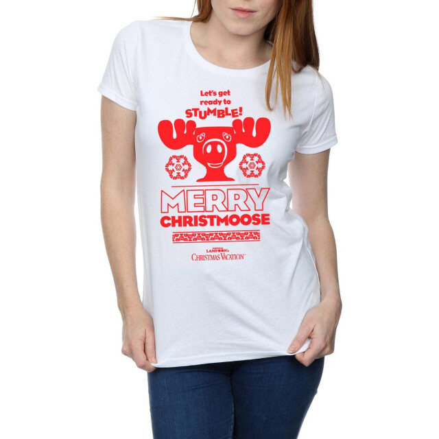 Li-cense National lampoon´s christmas vacation dames vrolijk kerstman t-shirt katoen UTBI36277_white large