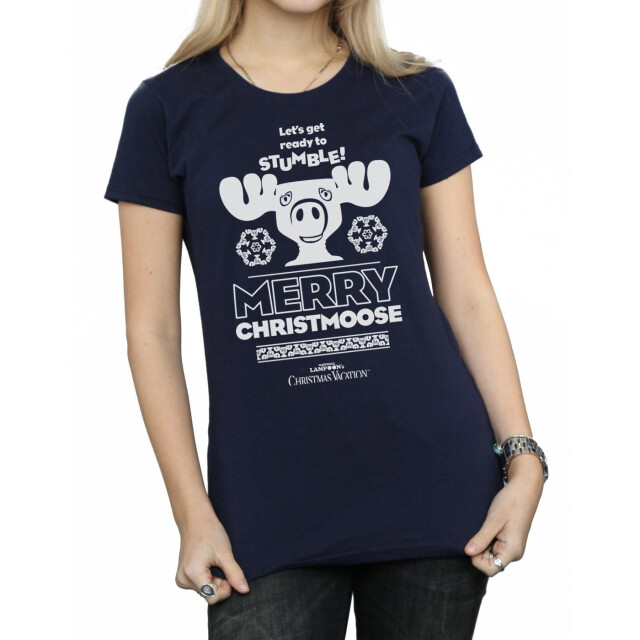 Li-cense National lampoon´s christmas vacation dames vrolijk kerstman t-shirt katoen UTBI36277_navyblue large