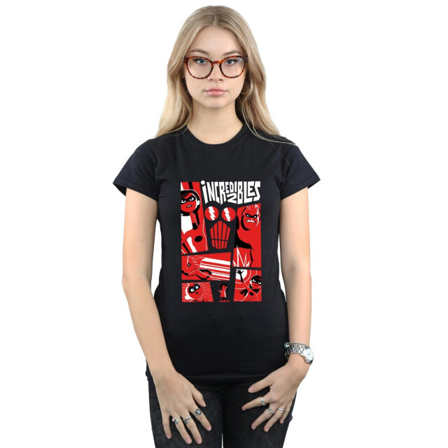 Li-cense Disney dames the incredibles collage katoenen t-shirt UTBI35877_black large