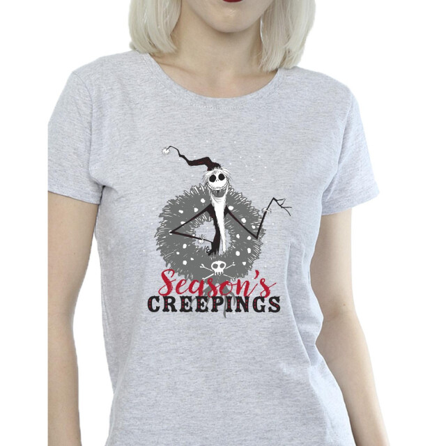 Li-cense Disney dames the nightmare before christmas seasons creepings krans katoenen t-shirt UTBI35828_sportsgrey large