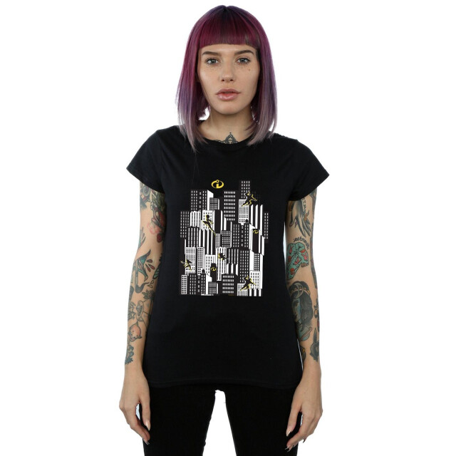 Li-cense Disney dames the incredibles skyline katoenen t-shirt UTBI35900_black large