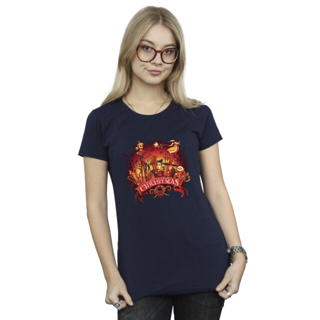Li-cense Disney dames the nightmare before christmas eng kerstmis katoenen t-shirt UTBI35802_navyblue large