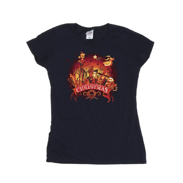 Li-cense Disney dames the nightmare before christmas eng kerstmis katoenen t-shirt UTBI35802_navyblue large