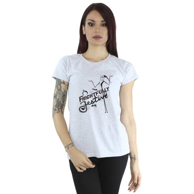 Li-cense Disney dames the nightmare before christmas angstaanjagend feestelijk katoenen t-shirt UTBI35827_sportsgrey large