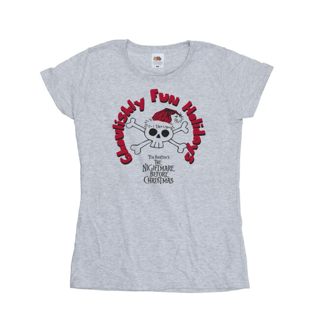 Li-cense Disney dames the nightmare before christmas ghouishly fun holidays t-shirt van katoen UTBI35826_sportsgrey large