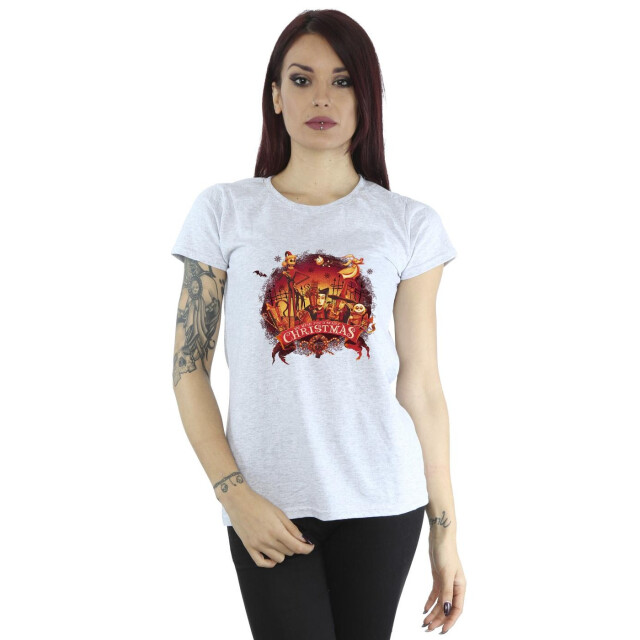 Li-cense Disney dames the nightmare before christmas eng kerstmis katoenen t-shirt UTBI35802_sportsgrey large