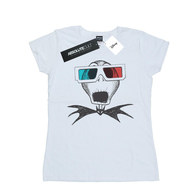 Li-cense Disney dames nightmare before christmas jack skellington 3d bril katoenen t-shirt UTBI35674_white large