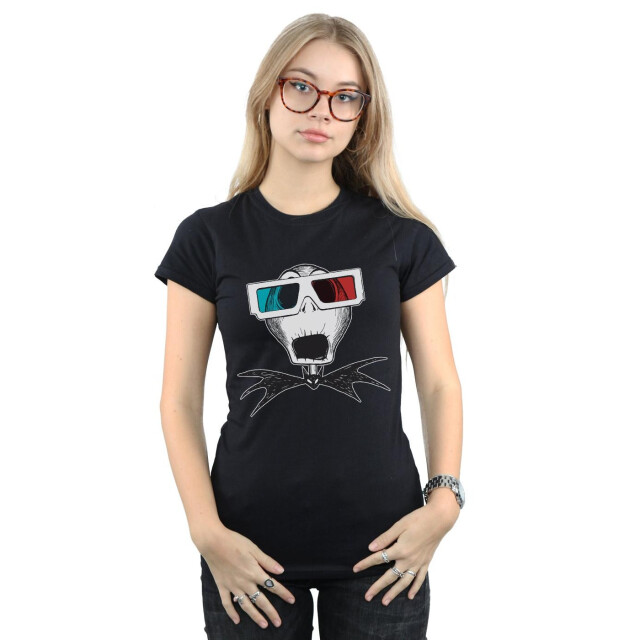 Li-cense Disney dames nightmare before christmas jack skellington 3d bril katoenen t-shirt UTBI35674_black large