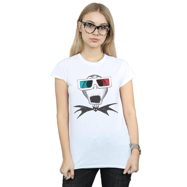Li-cense Disney dames nightmare before christmas jack skellington 3d bril katoenen t-shirt UTBI35674_white large