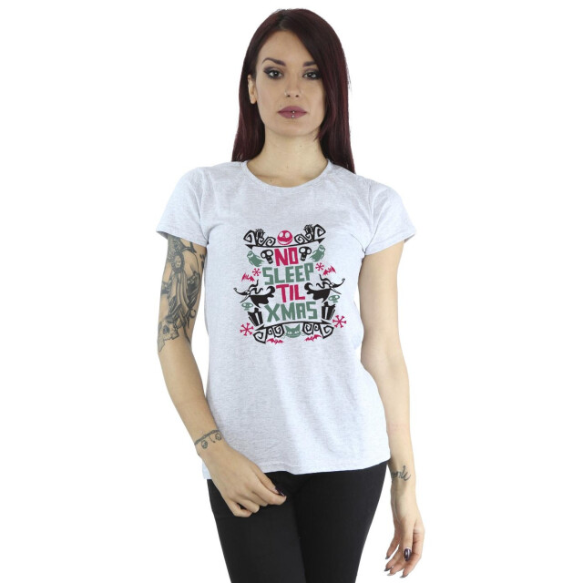 Li-cense Disney dames the nightmare before christmas no sleep til xmas katoenen t-shirt UTBI35756_sportsgrey large