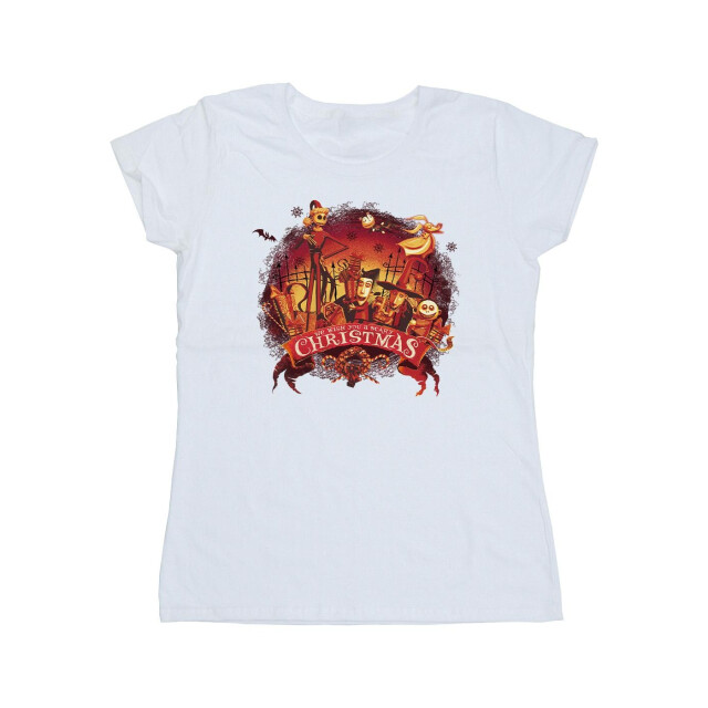 Li-cense Disney dames the nightmare before christmas eng kerstmis katoenen t-shirt UTBI35802_white large