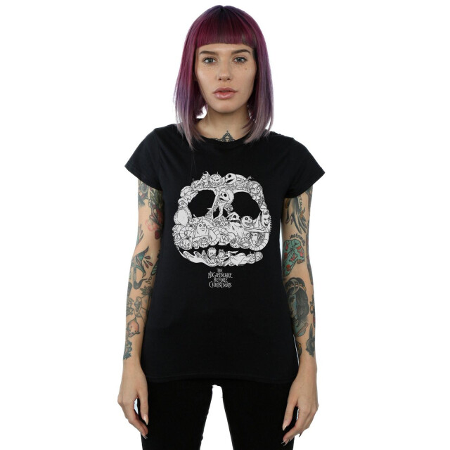 Li-cense Disney dames nightmare before christmas jack skellington jack-o-lanterns katoenen t-shirt UTBI35675_black large