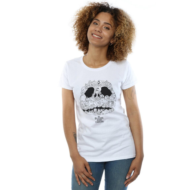 Li-cense Disney dames nightmare before christmas jack skellington jack-o-lanterns katoenen t-shirt UTBI35675_white large