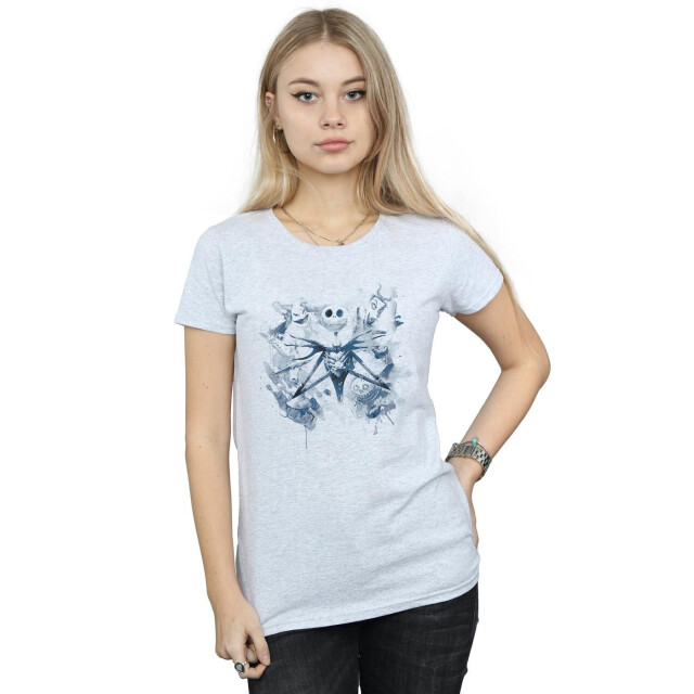 Li-cense Disney dames nightmare before christmas paint spray carers katoenen t-shirt UTBI35610_sportsgrey large