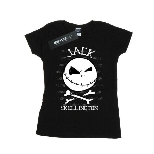 Li-cense Disney dames nightmare before christmas jack gezicht katoenen t-shirt UTBI35633_black large