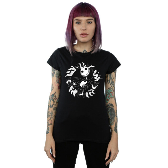 Li-cense Disney dames nightmare before christmas jack vleermuis cirkel katoenen t-shirt UTBI35634_black large