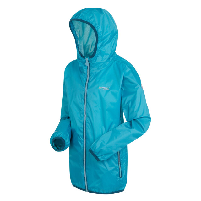 Regatta Groot buitenshuis kinderen/kinderen lever ii packaway rain jacket UTRG1885_blue large