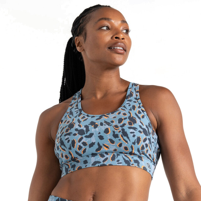 Dare2b Dames swift ii sportbeha met dierenprint UTRG10295_niagarablue large