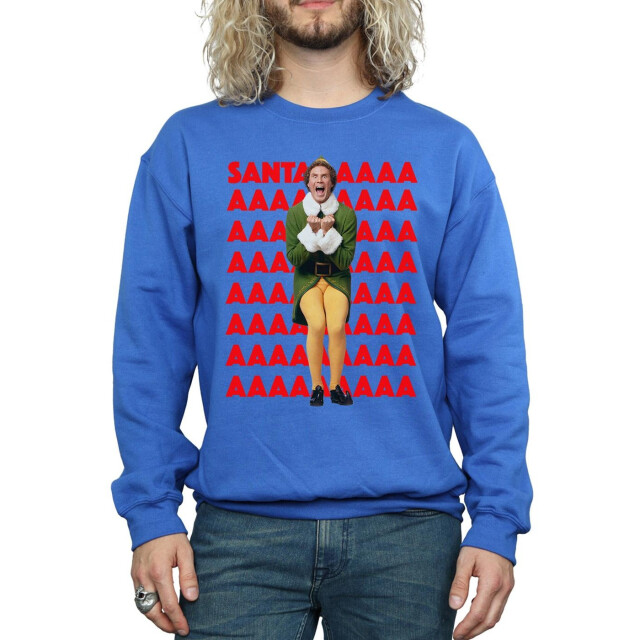 Li-cense Elf heren buddy santa scream sweatshirt UTBI21997_royalblue large