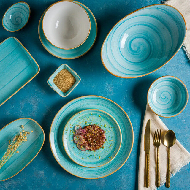Bonna Dinerbord aqua porselein 27 cm set van 6 3069935 large