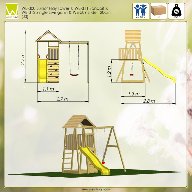 Wendi Toys Speelhuis bij met glijbaan wtj3 270x270x280 cm 3083707 large