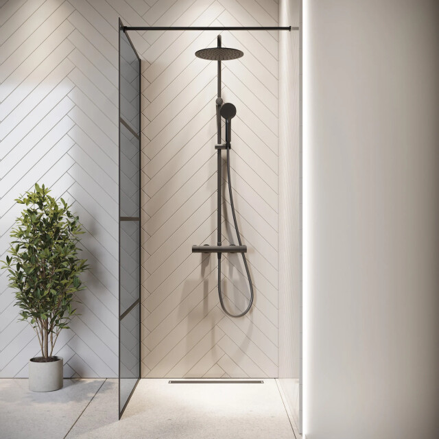 Badplaats Douchewand essos 60 x 200 cm zwart – inloopdouche 8 mm 3181178 large