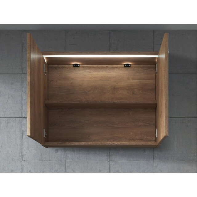 Badplaats Badkamerkast paso 80 x 20 x 60 cm bruin spiegelkast badkamer 3181322 large