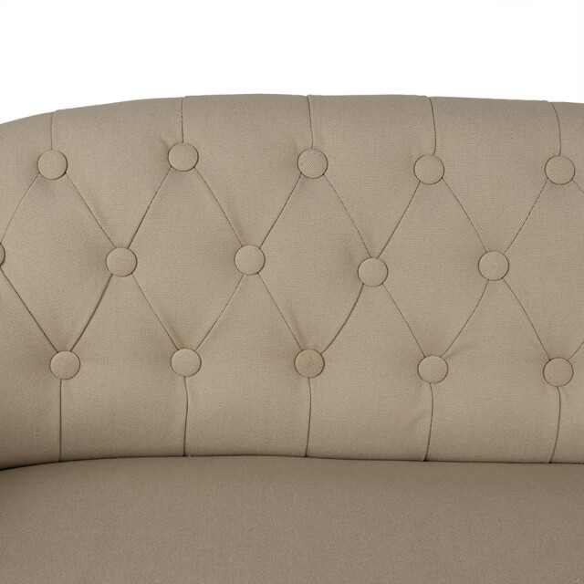 Clayre & Eef Bankje 104x55x70 cm beige hout textiel 3083803 large
