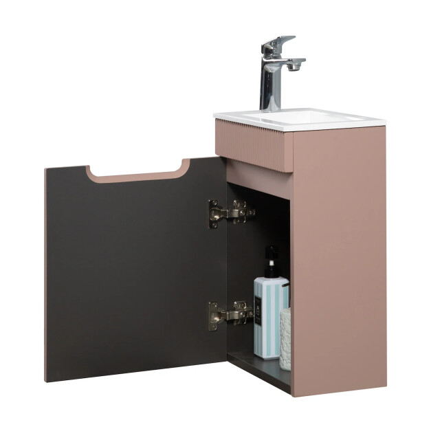 Badplaats Toiletmeubel thermis 40 x 22 cm mat fonteinmeubel met witte 3181028 large