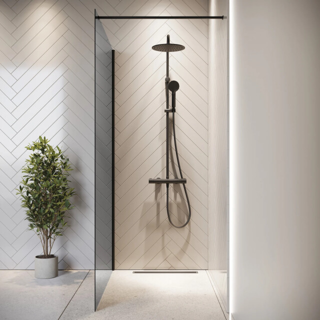 Badplaats Douchewand rizani 120 x 200 cm zwart – inloopdouche 8 mm 3181206 large