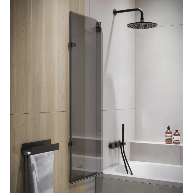 Badplaats Badwand austin 100 x 140 cm rookglas zwart badscherm draaibaar 5 3181042 large