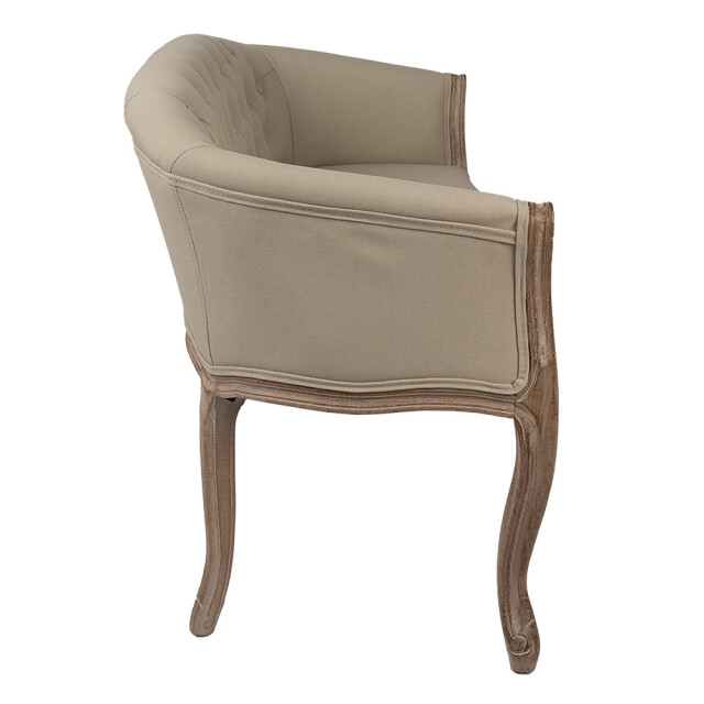 Clayre & Eef Bankje 104x55x70 cm beige hout textiel 3083803 large
