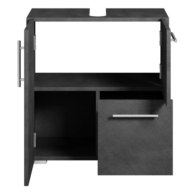 Badplaats Wastafel onderkast mars 60 x 30 x 60 cm donker grijs badkamerkast 3181133 large