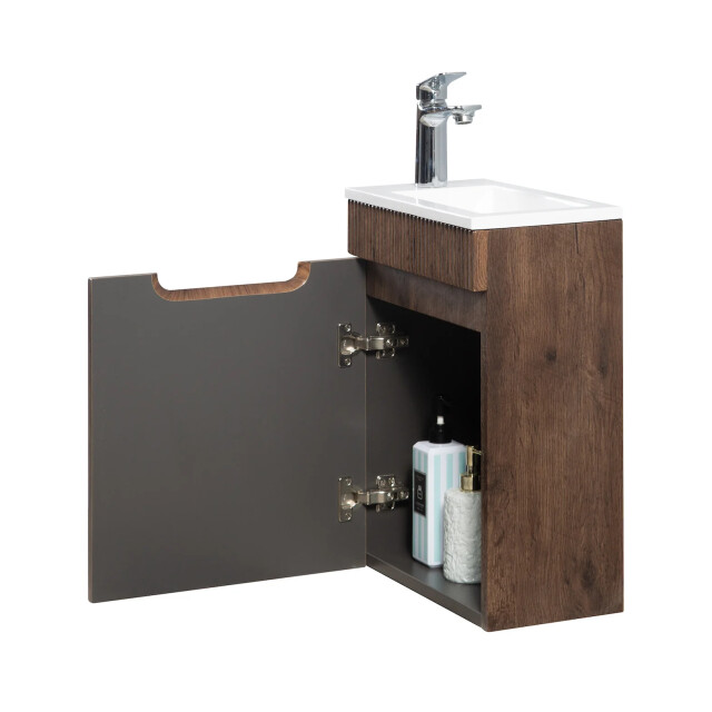 Badplaats Toiletmeubel thermis 40 x 22 cm walnoot bruin fonteinmeubel met 3181027 large
