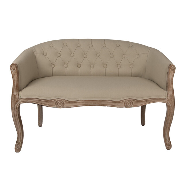 Clayre & Eef Bankje 104x55x70 cm beige hout textiel 3083803 large