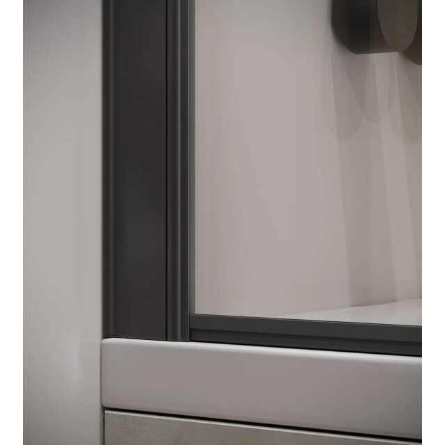 Badplaats Badwand torino 70 x 140 cm zwart badscherm draaibaar 5 mm dik - 3181431 large