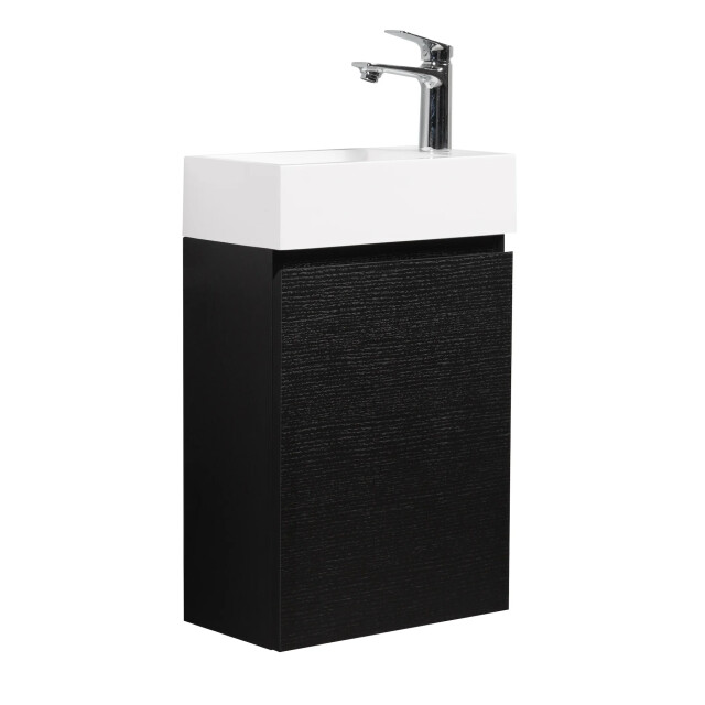 Badplaats Toiletmeubel angela 40 x 22 cm zwart fonteinmeubel met wastafel 3181348 large