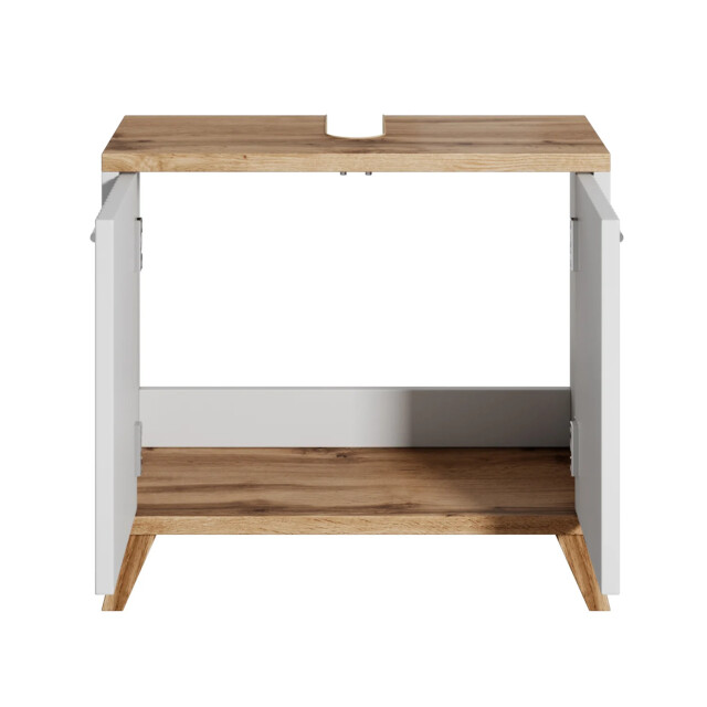 Badplaats Wastafel onderkast colima 60 x 28 x 54 cm eiken met wit - 3180949 large