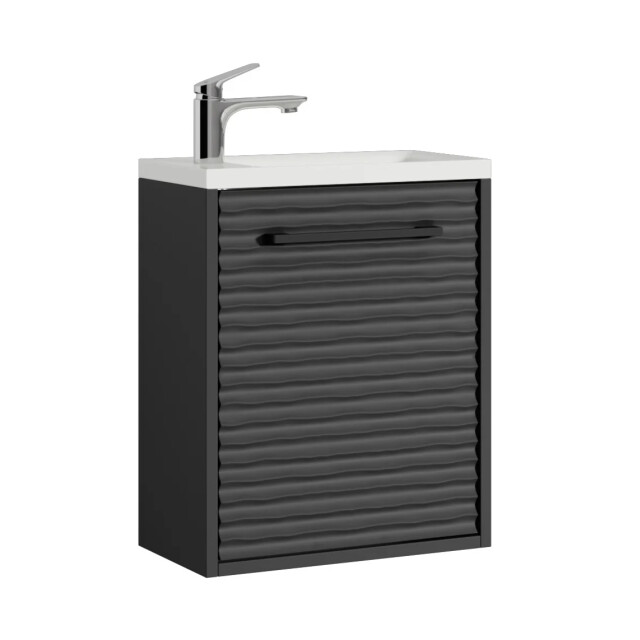 Badplaats Toiletmeubel etna 40 x 22 cm mat zwart fonteinmeubel met wastafel 3180958 large