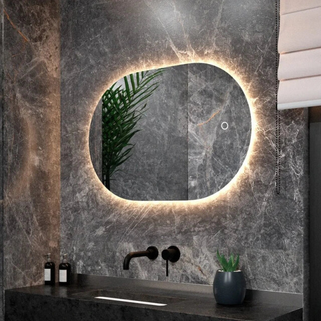 Mirlux Badkamerspiegel 90x60cm ovaal frameloos 3083734 large