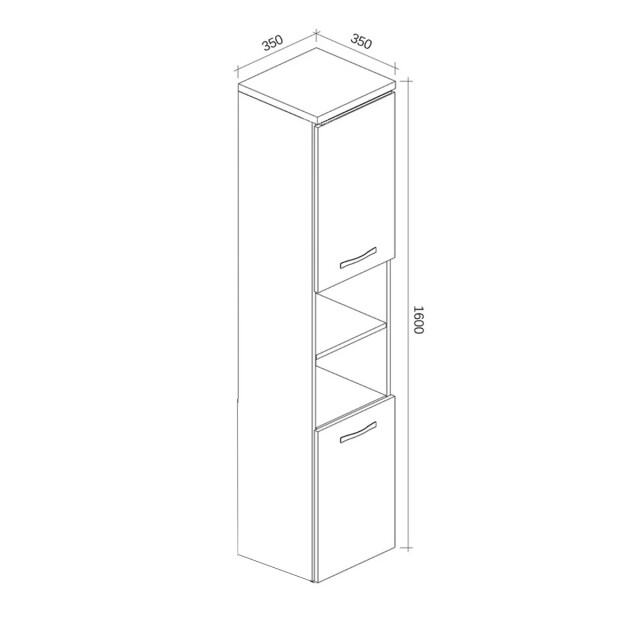 Badplaats Badkamerkast paso 35 x 35 x 160 cm bruin eiken hangende kolomkast 3181282 large