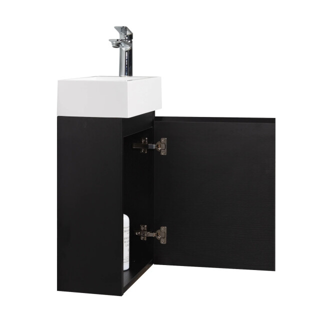 Badplaats Toiletmeubel angela 40 x 22 cm zwart fonteinmeubel met wastafel 3181348 large