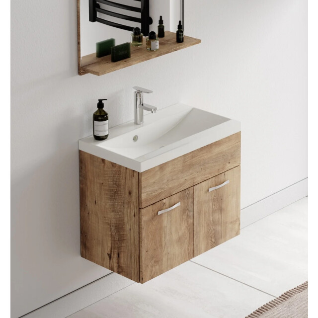Badplaats Badkamermeubel montreal set 02 60 x 35 cm kastanje eiken badmeubel 3181406 large