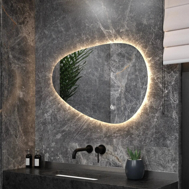 Mirlux Badkamerspiegel 90x60cm asymmetrisch frameloos 3083735 large