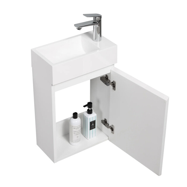 Badplaats Toiletmeubel angela 40 x 22 cm mat fonteinmeubel met wastafel 3181350 large