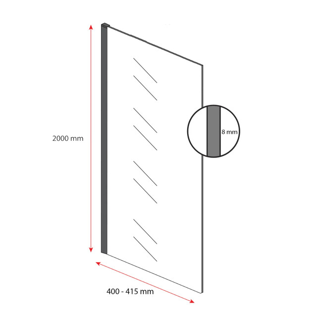 Badplaats Douchewand rizani 40 x 200 cm zwart – getint rookglas inloopdouche 8 3181240 large