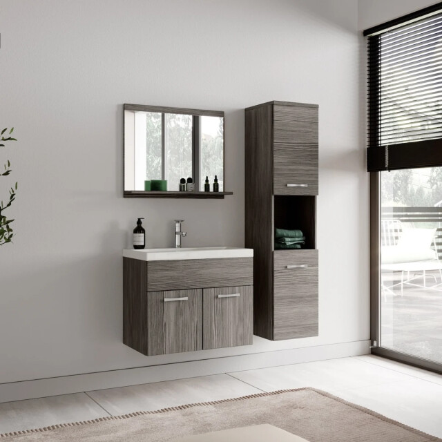 Badplaats Badkamerkast montreal 30 x 30 x 131 cm grijs hangende 3181298 large