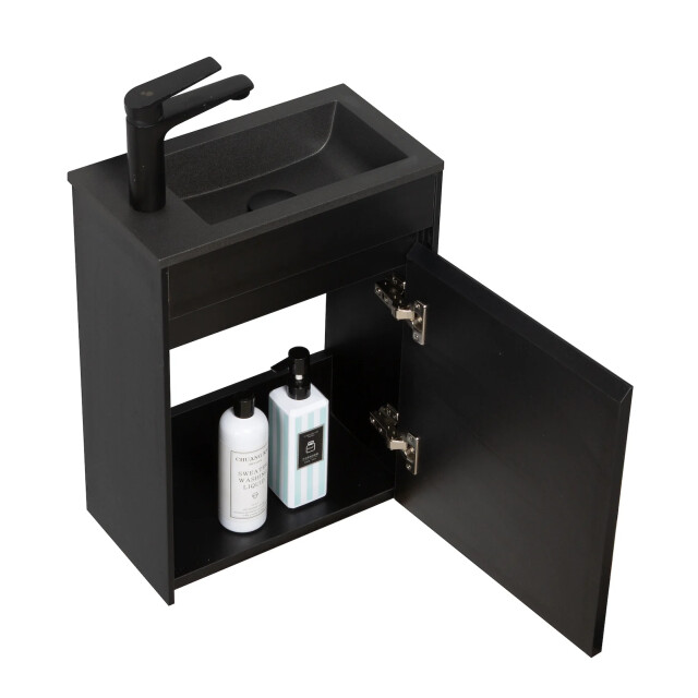 Badplaats Toiletmeubel sinta 40 x 22 cm zwart fonteinmeubel met zwarte 3181186 large